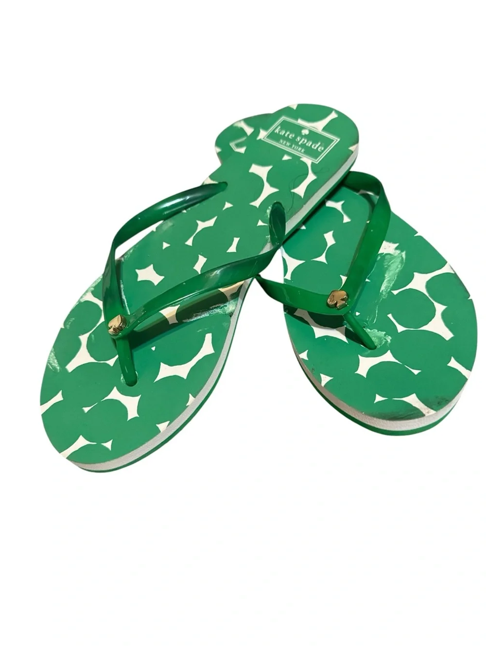 Kate Spade New Bright Green Flat Flip Flop Sandal 8 - Picture 9 of 9